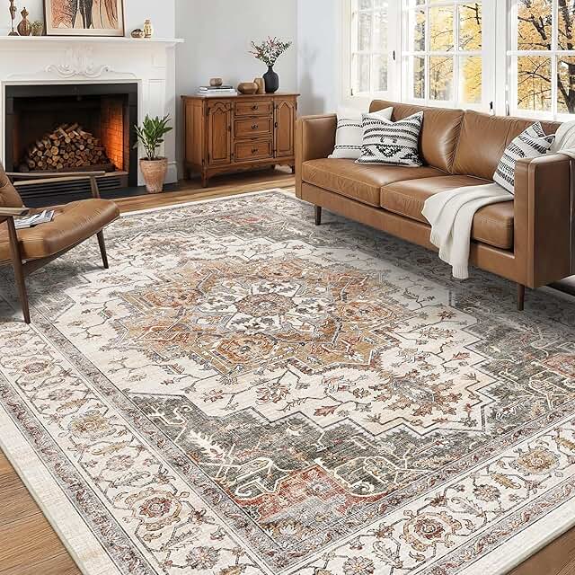 12 Bedroom Rug Ideas for Soft Warm Grounding Texture 65 5x7 Area Rugs for Living Room Ultra-Soft Washable Rug Vintage Distressed...