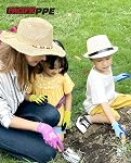 PACIFIC PPE 3 Gants de jardin pour enfants de 5 à 9 ans, Gants en caoutchouc pour enfants, Gant de jardin, Glousses de travail pour enfants et enfants, Multicolore, XXS