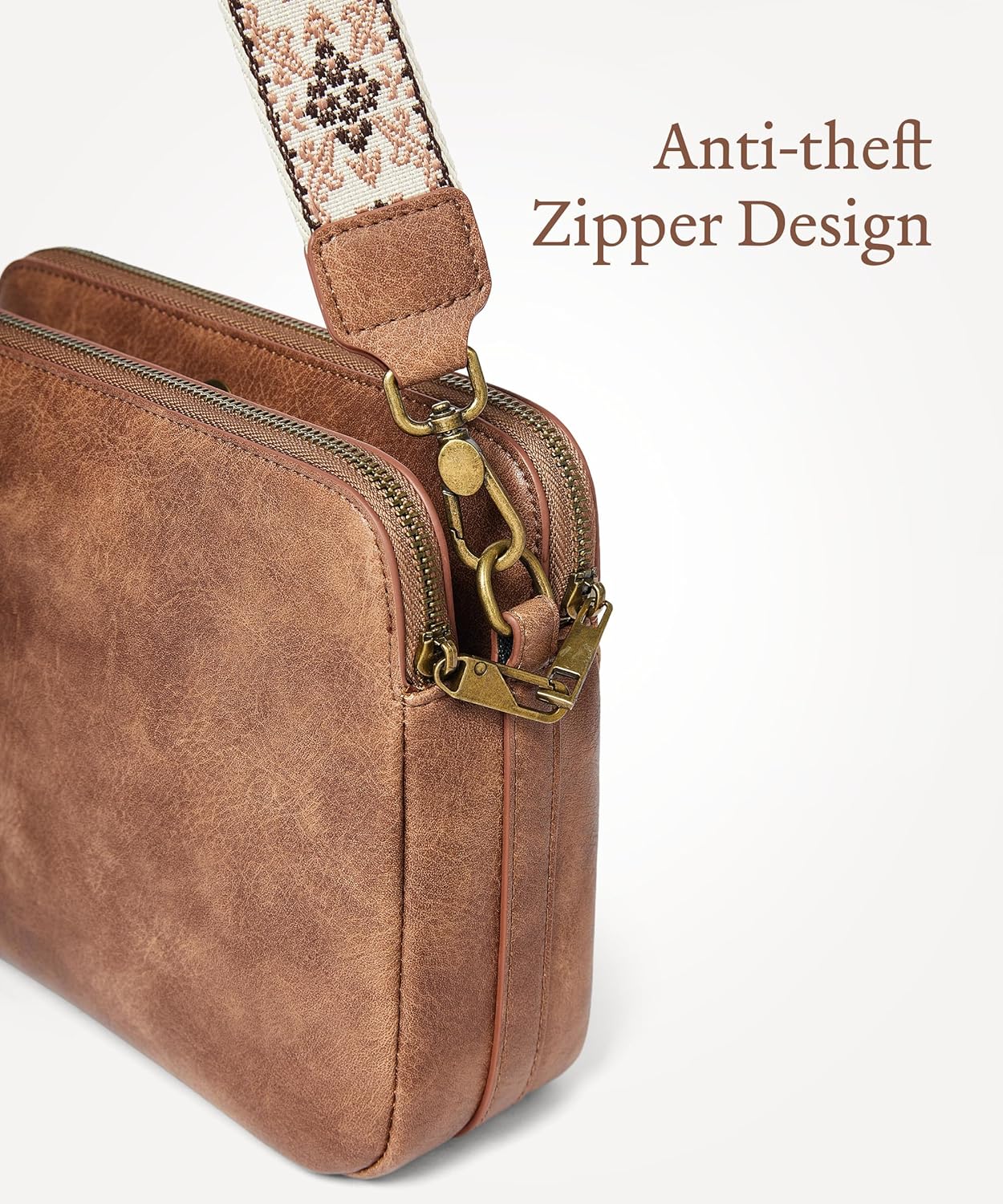 Yarnic Women Crossbody Bag Trendy Faux Leather Cross Body Purse Guiter Strap Shoulder Handbag Sling Anti-theft Zipper - Image 7