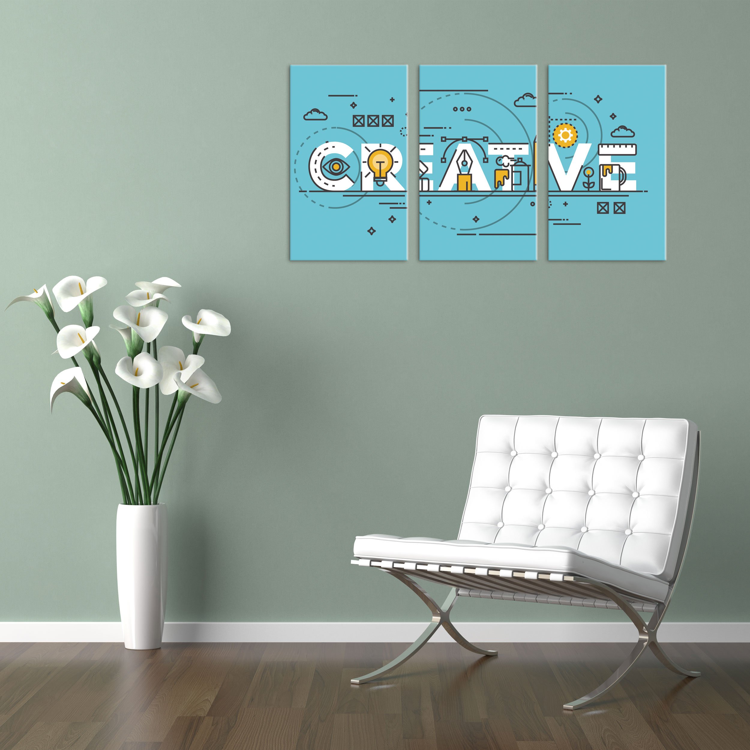 Quadro su Tela Canvas - INTELAIATO - Pronto da Appendere - Motivazionale - Idee Idea Psicologia - Marketing - 100x50cm (cod.2240)