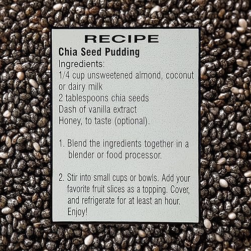 Miniatura 6 de Golden Crown Black Chia Seeds  24 onzas (1.5 libras), sabor dulce naturalmente kosher de chía entera, perfectas para batidos, productos horneados,