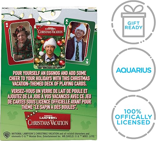 Miniatura 7 de AQUARIUS Naipes de vacaciones de Navidad, baraja temática de cartas para tus juegos de cartas favoritos, mercancía y coleccionables de Lampoon con