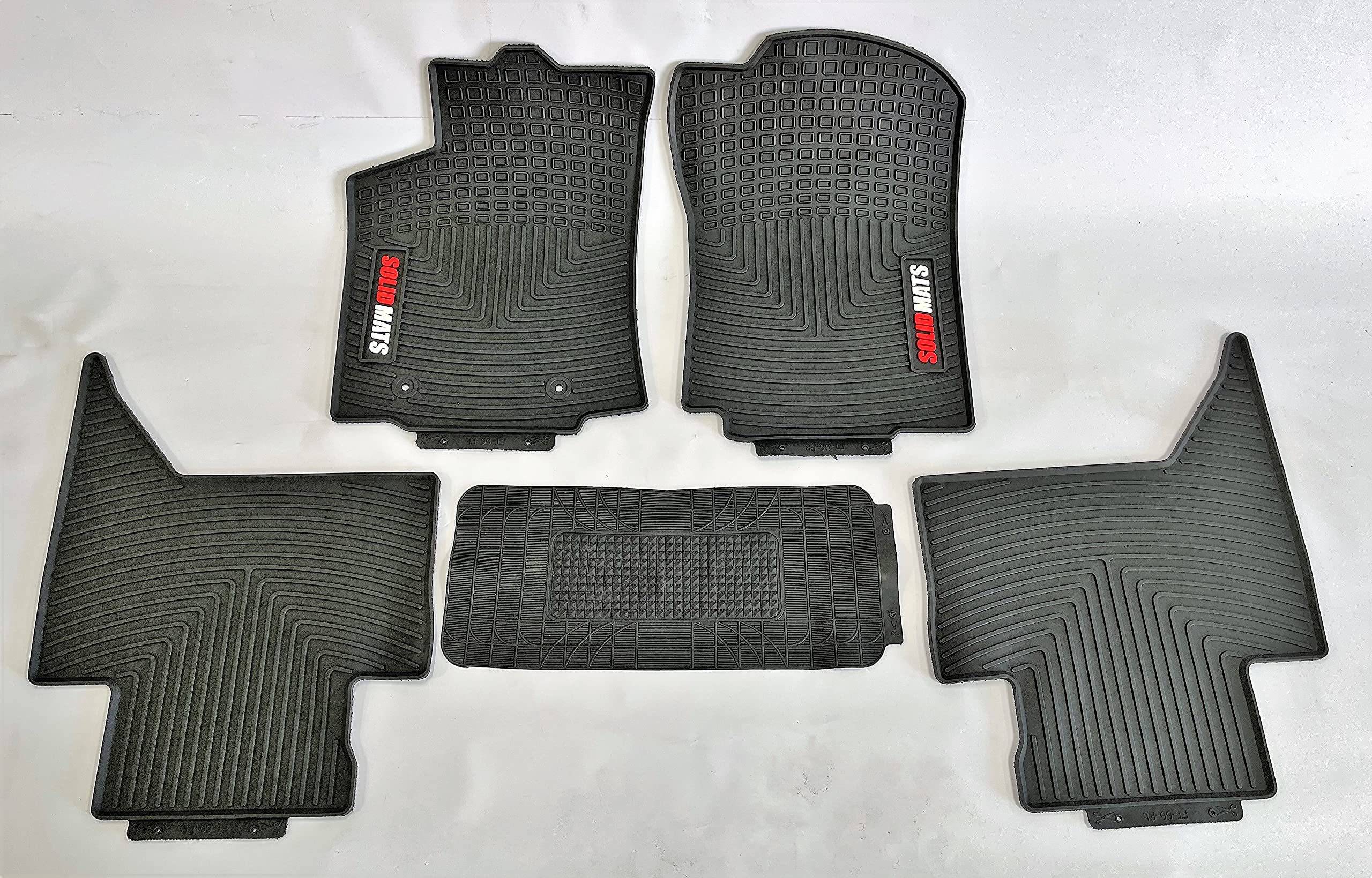 Solidmats Black Rubber All Weather Truck Floor Mats 4 PC Set for 16-20 Tacoma DC