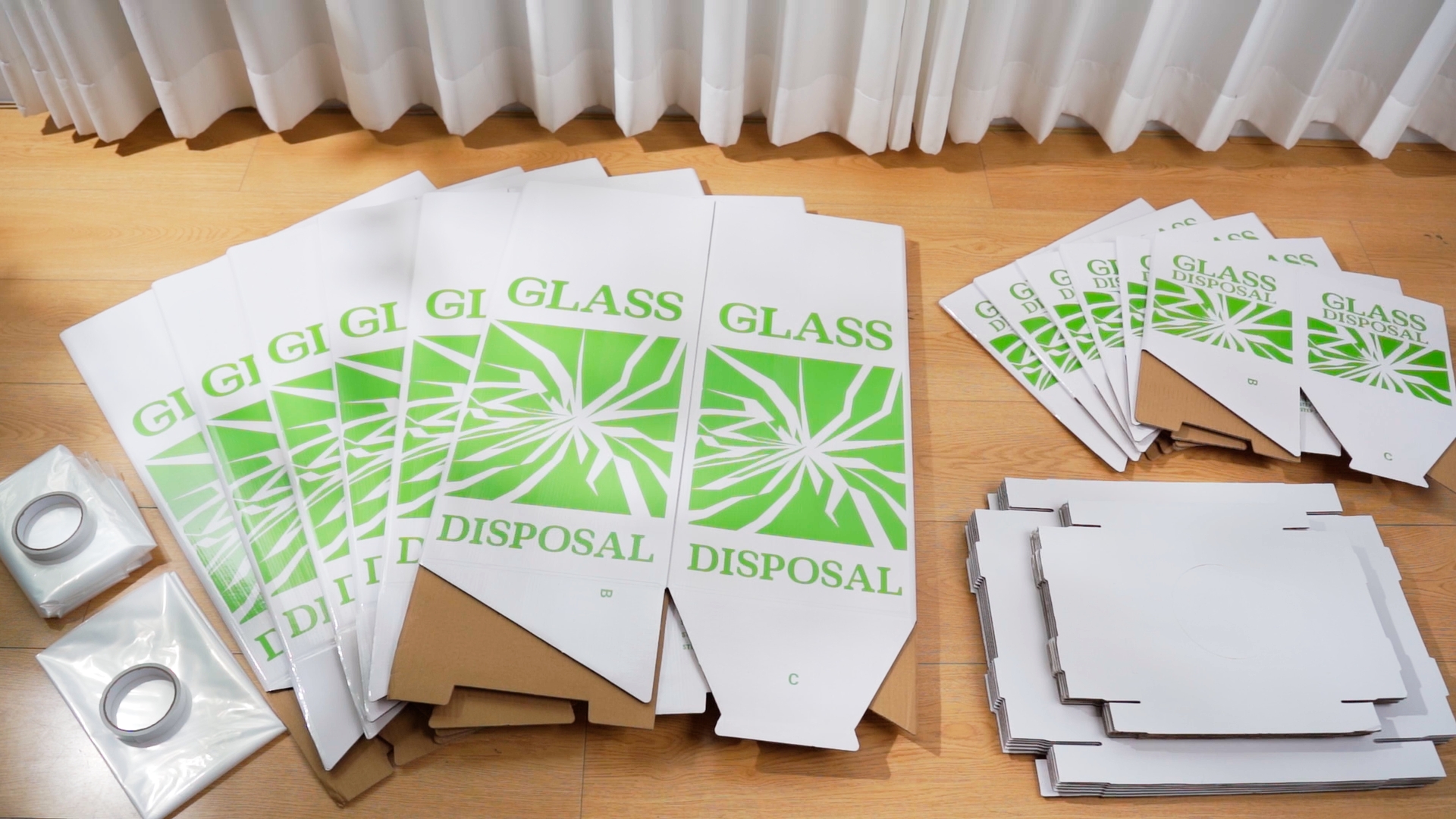 Image of Resurhang 12 Pcs Broken Glass Disposal Box 12 inch L x 12 inch W x 27 inch H Floor Model Laboratory Glass Disposal Cardboard Box Container Bins Trash Cans Cartons for Party Broken Bottle