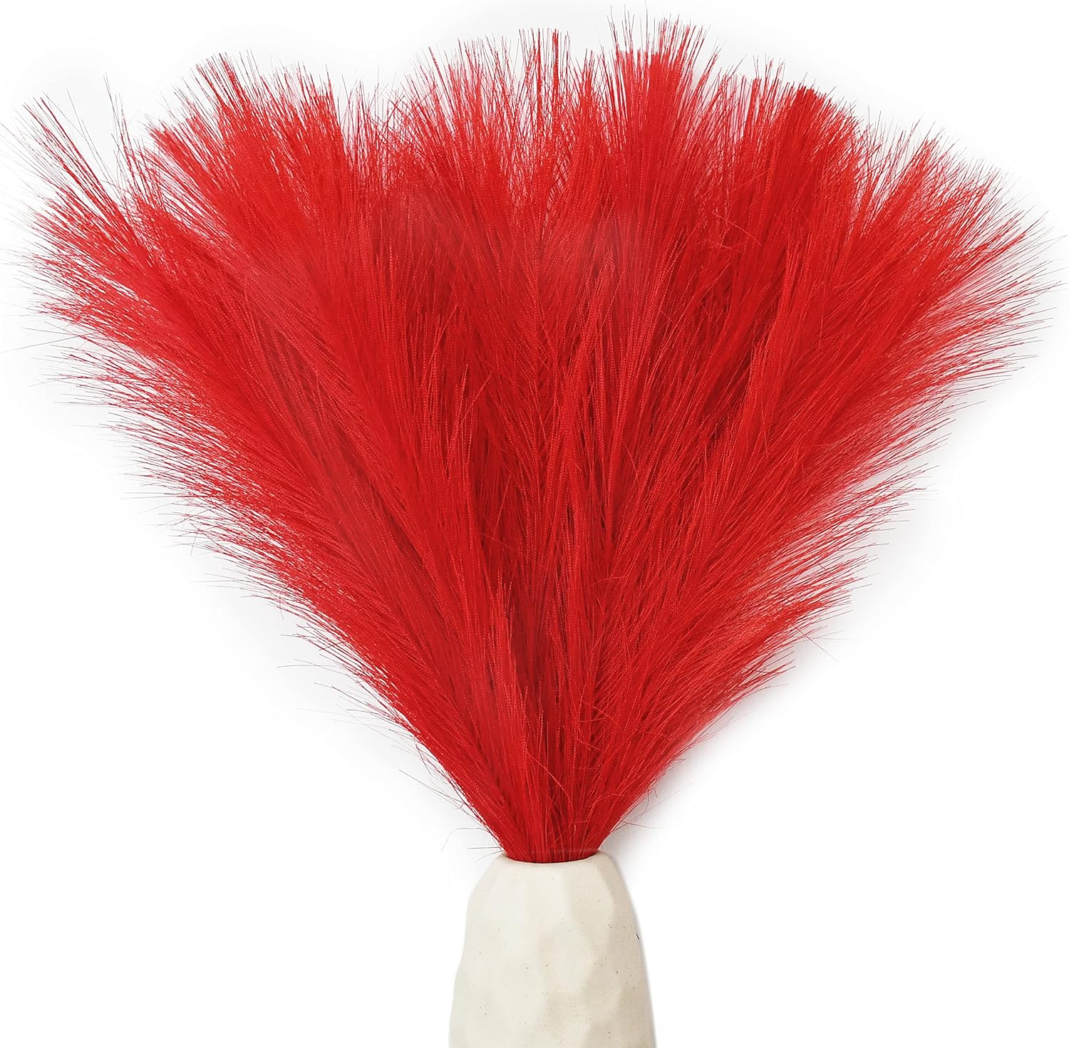 Mandy's 20pcs Red Silk Pampas Grass Artificial Flowers 18" for Home Kitchen Wedding Decorations Wedding Floral Arrangement (Vase not Include)