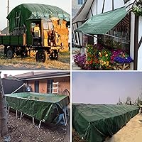 Vista 6 de STARPYNG -Lona verde de 10 mil de 6 x 8 pies, lona de polietileno resistente, impermeable, resistente a los rayos UV, duradera, resistente a