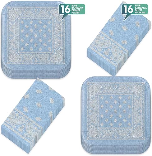 Miniatura 2 de HOME & HOOPLA Western Party - Platos llanos de papel y servilletas de vaquero (sirve 16)