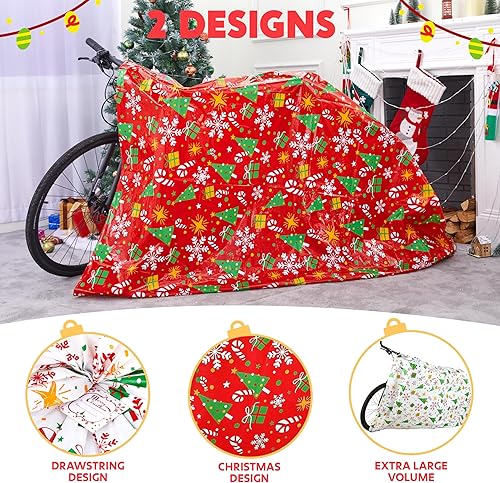 Miniatura 4 de JOYIN 2 bolsas de regalo jumbo de 60 x 72 pulgadas con etiquetas de regalo para bolsas de regalo grandes resistentes, regalos de vacaciones,