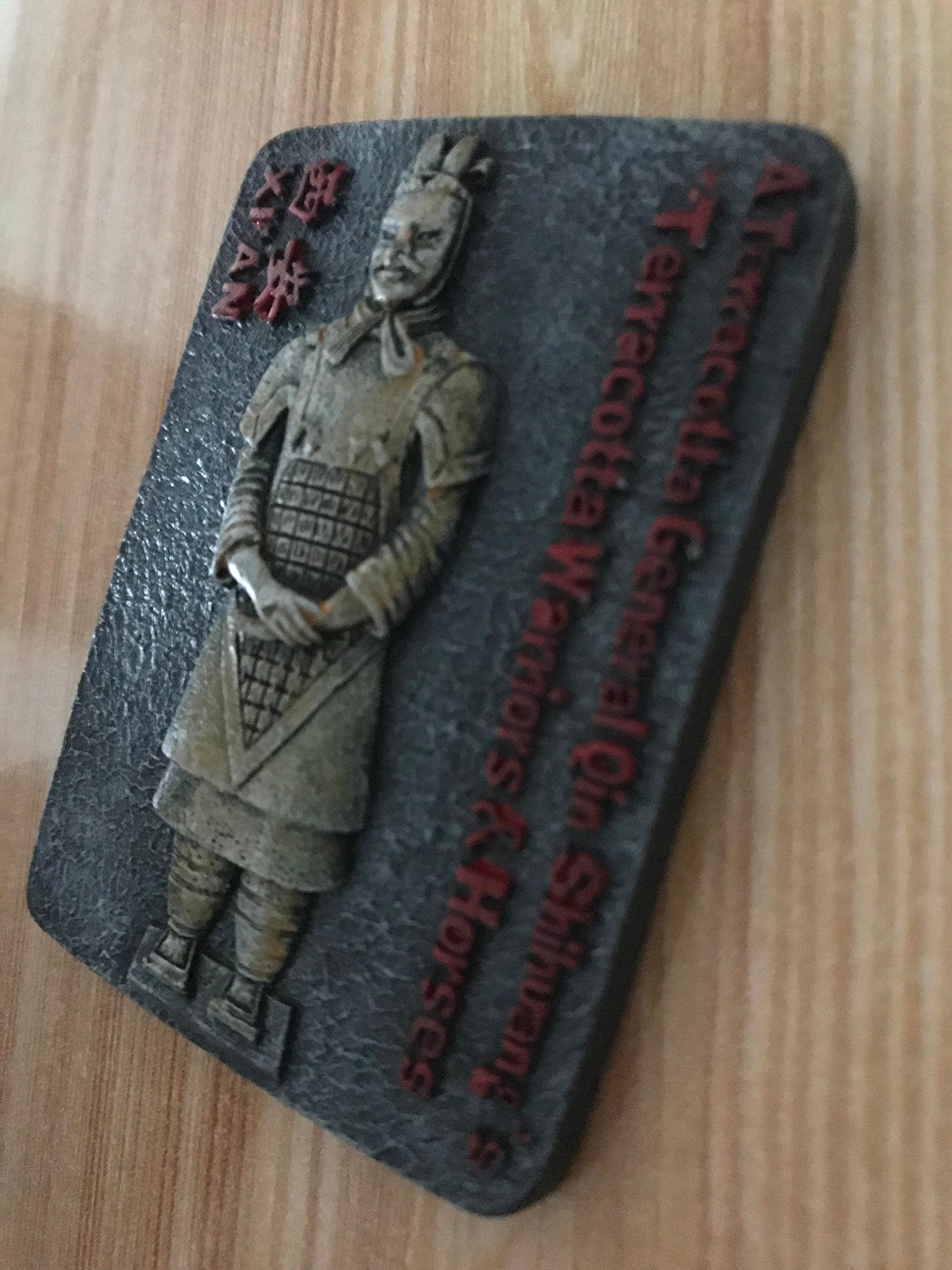 Magnete Frigorifero 3D Guerrieri Di Terracotta Di Xi'an: Souvenir Turistico Cinese In Resina, Decorazione Casa 7x5 Cm