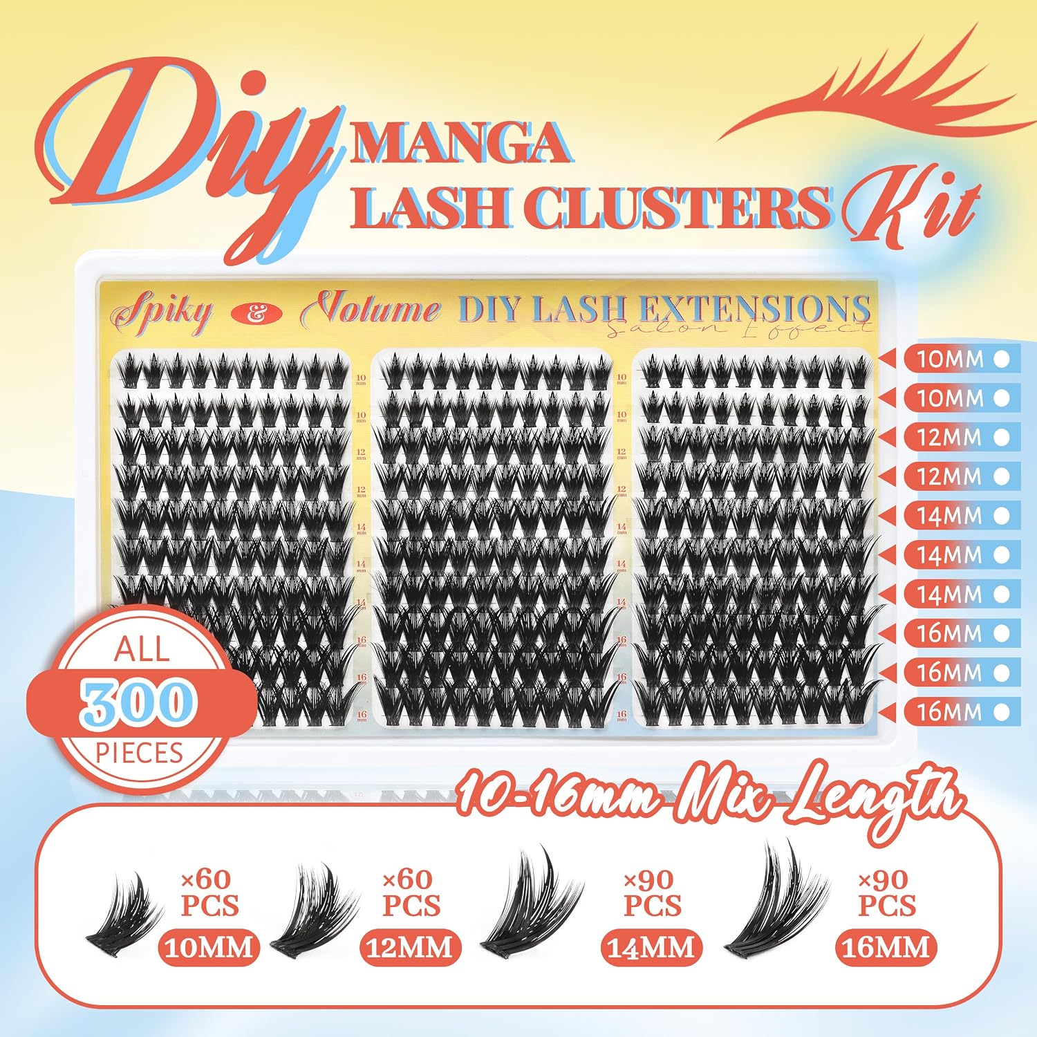 Manga Lash Clusters Kit Anime Cluster Eyelash Extensions (Prism Shard Kit) image 2
