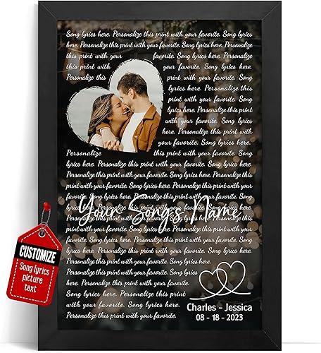 Vista 208 de VICILO Póster musical personalizado con letras de canciones, decoración sentimental perfecta, regalo de San Valentín para él, regalos de novio
