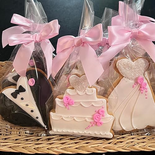 Miniatura 4 de BakersDozenToGo - Surtido de galletas de pastel de esmoquin, 6 galletas crujientes decoradas individualmente con lazo