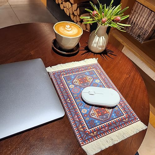Miniatura 6 de Alfombrilla de mouse para alfombra, paquete de 3 alfombrillas tejidas estilo bohemio para decoración de mesa