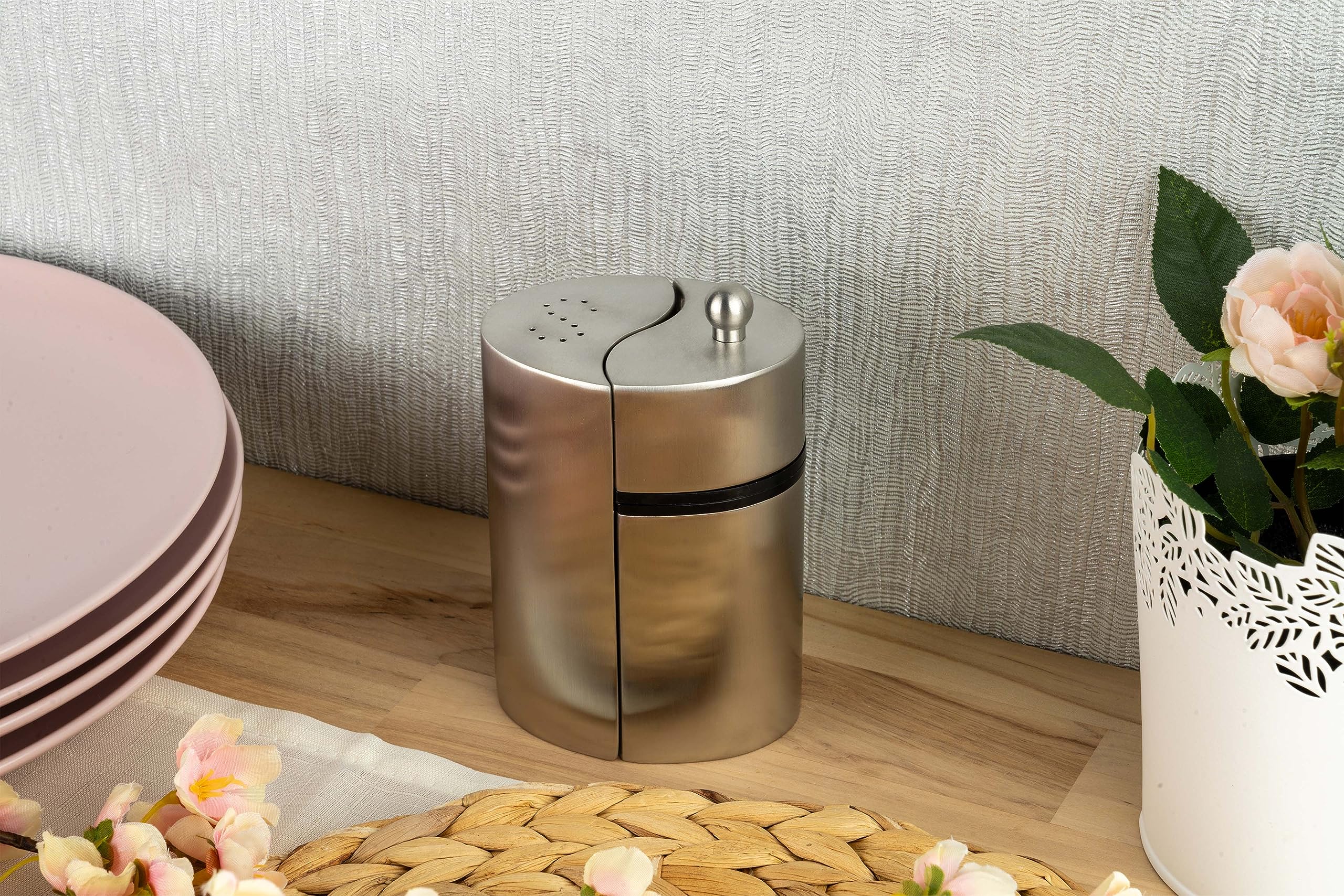 Grunwerg Condimates Mix & Match Interlocking Flavour Creators 2 Piece Pepper Mill & Salt Shaker with Ceramic Gears, Mirror Finish, 15cm - Image 3