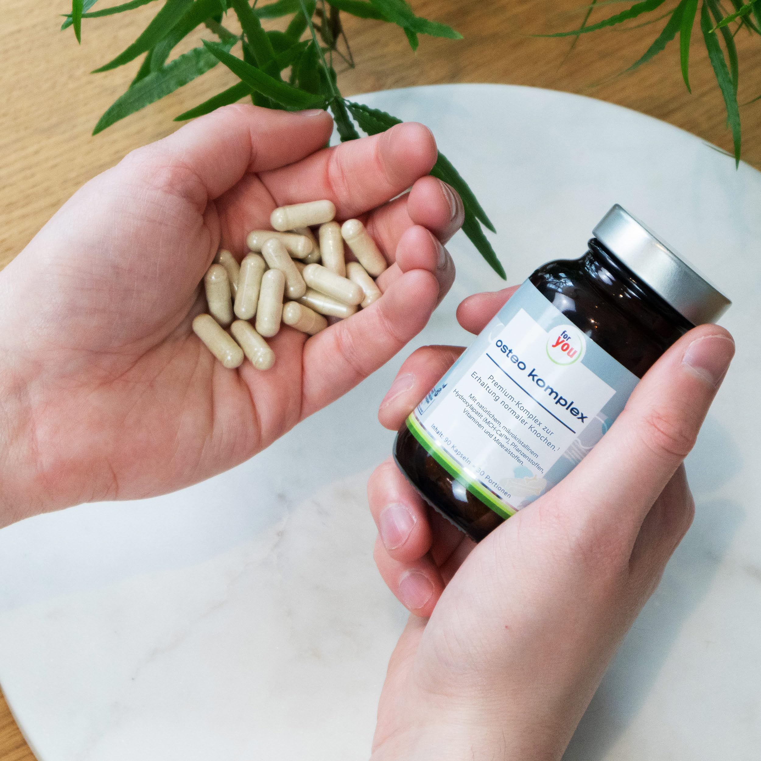 for you Osteo Komplex 2x – Calcium & Phosphor aus MCH-Cal™ Hydroxyapatit mit Vitamin D, K, Mangan & Pflanzenextrakten – Nahrungsergänzung für Knochen (Doppelpack)