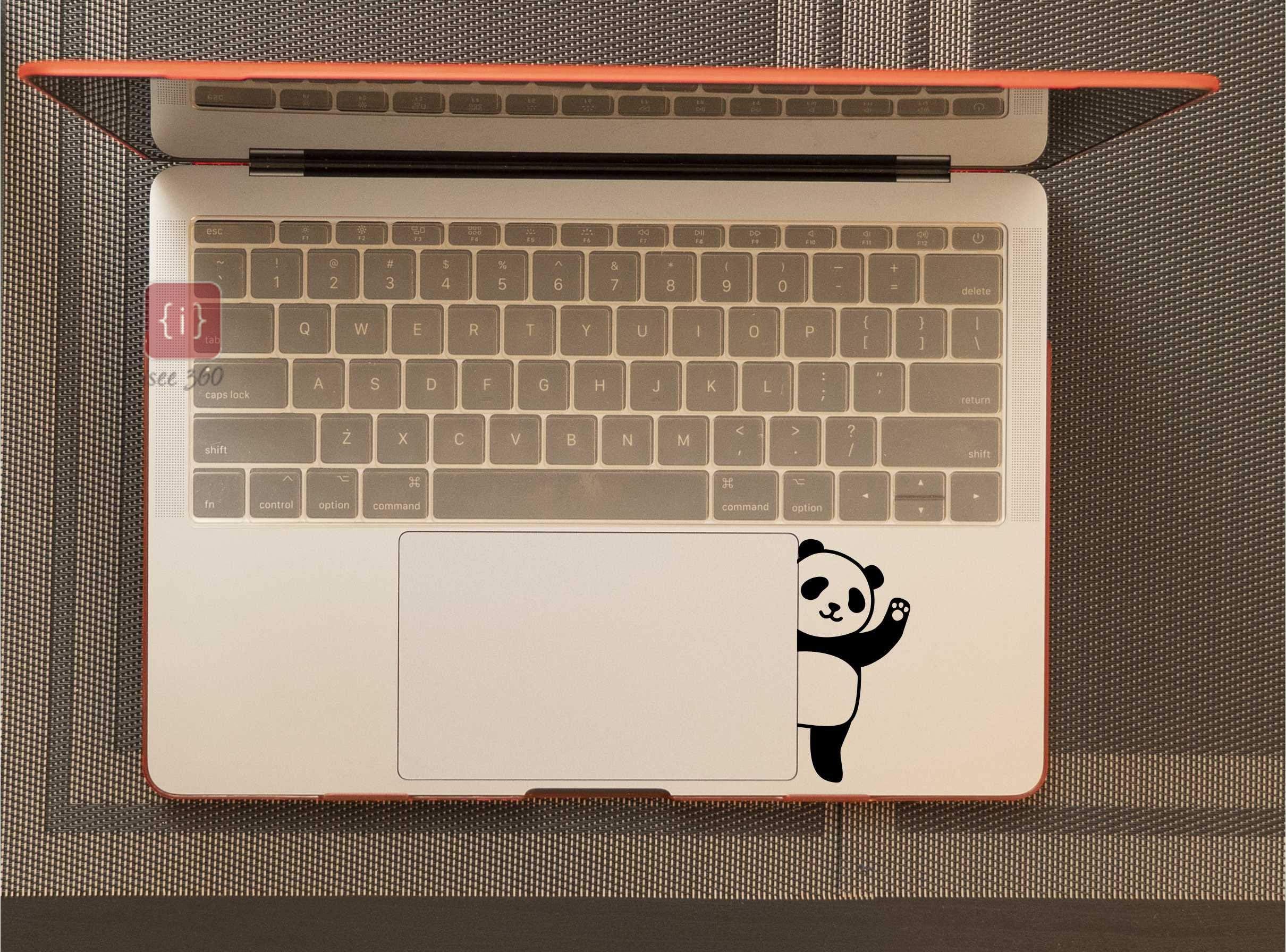 Panda Laptop Sticker Laptop Skin Trackpad for All Models Vinyl Black Decals (L x H 3 cm x 7 cm