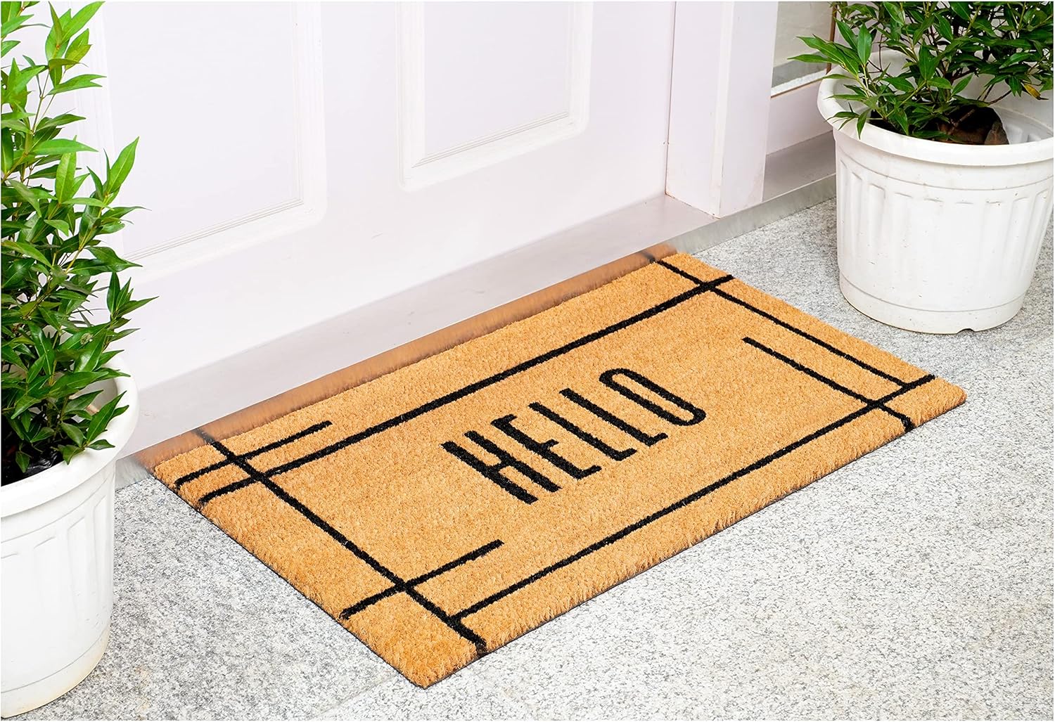 Calloway Mills 107401729 Modern Natural Hello Doormat 17" x 29" (17" x 29")