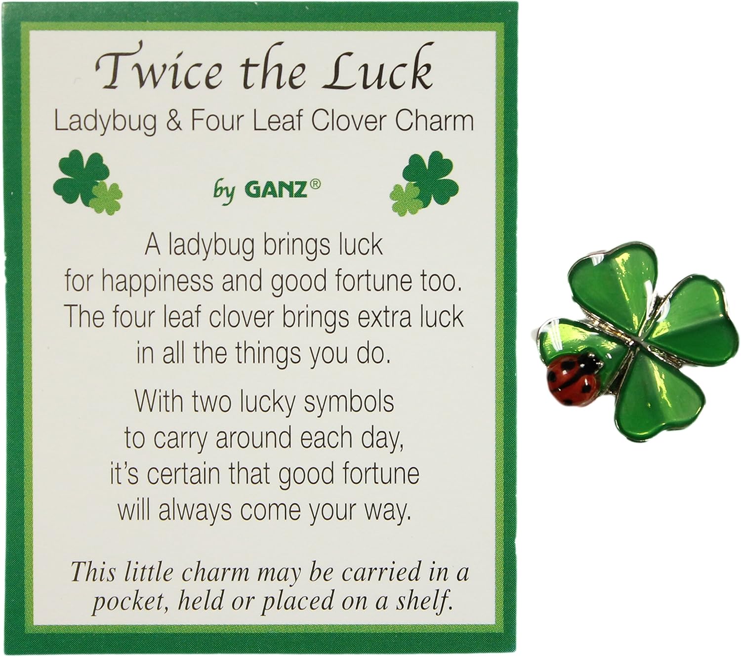 1 Ganz Twice the Luck Clover and Lady Bug Charm