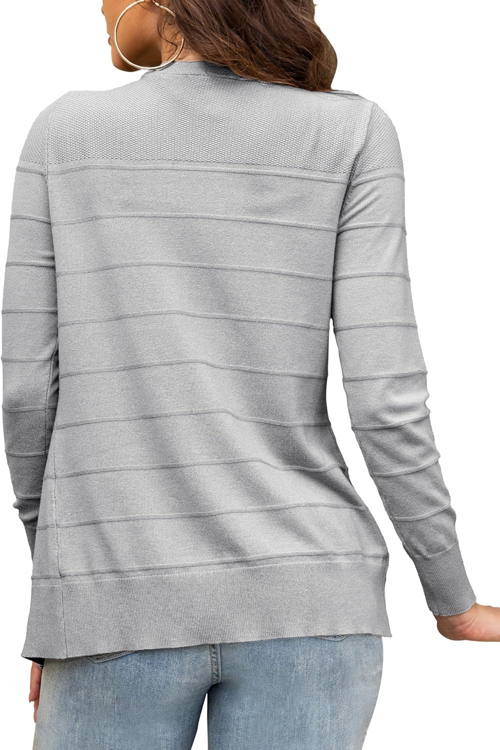 Othyroce Women's Cardigans V Neck Button Down Long Sleeve Knit Open Front Sweater - Image 4