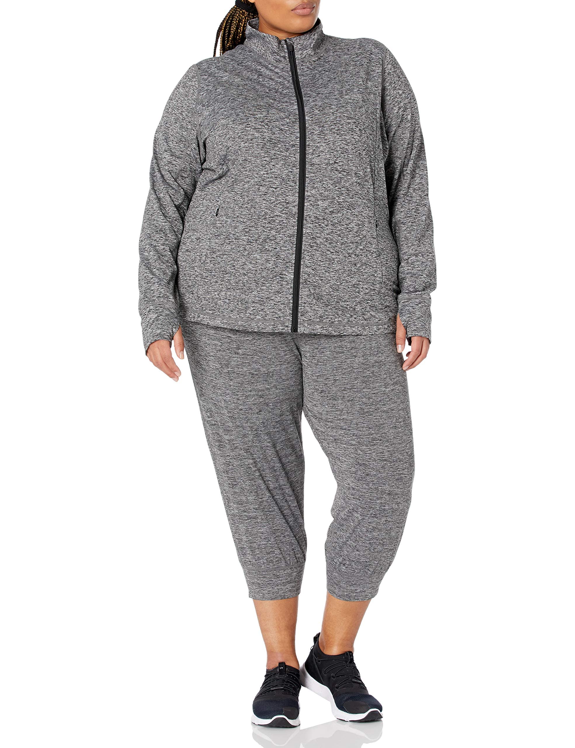Amazon Essentials Giacca con Zip a Tutta Lunghezza Elasticizzata Tecnica Spazzolata - Colori Fuori Produzione Donna