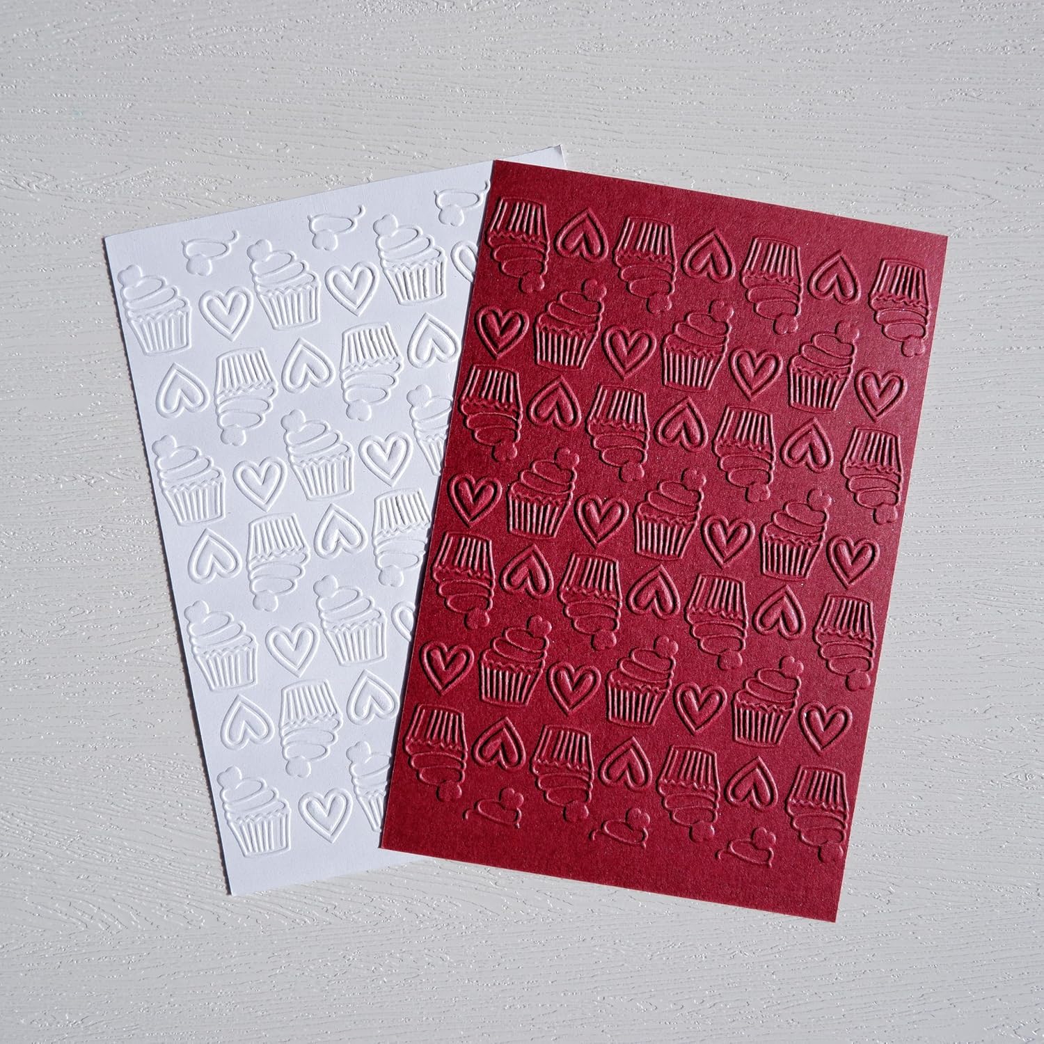 DIYology Sweet Cupcakes Embossing Folders for Card Making,Valentine’s Day Baby Shower Embossing Folder Template for DIY Paper Crafts Scrapbooking Polymer Clay Decoration
