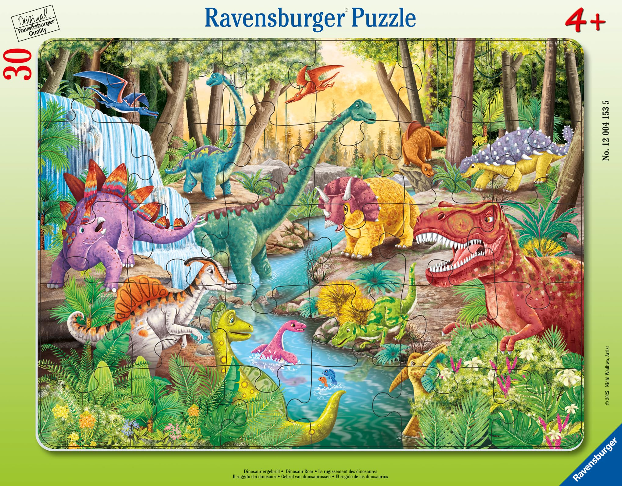 Photo 1 of Ravensburger - Dinosaur Roar - 24 Piece Frame Jigsaw Puzzle - Friendly Dino Characters in a Bright Prehistoric Landscape - Easy Pieces for Little Hands - Screen?Free Fun - Children Age 4+