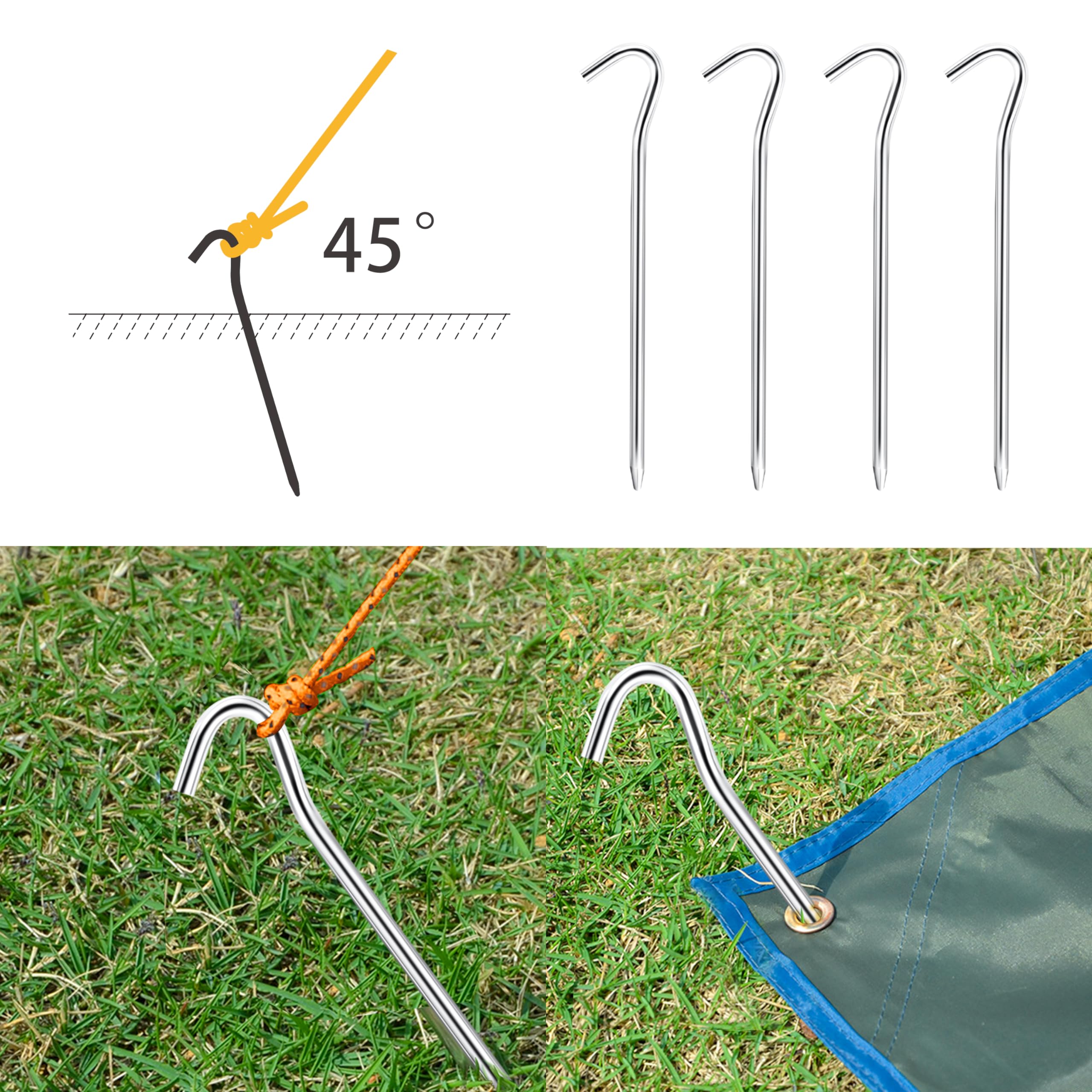 Corda per Tende Riflettente Tiranti Tenda Paracord Corda Campeggio con 4 Tenditore per Corde e 4 Picchetti di Tende per Tenda da Campeggio all'Aperto