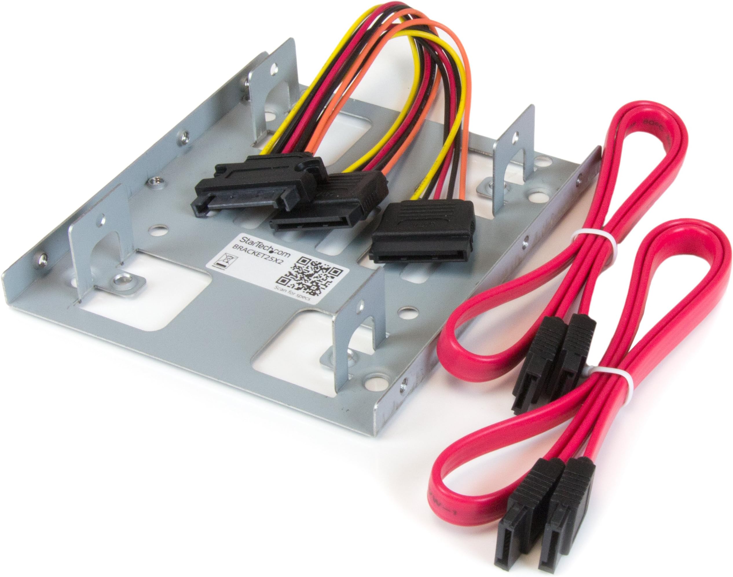StarTech.com 2.5" to 3.5" SATA Hard Drive Mounting Bracket Kit - Dual SATA SSDs/HDDs Mounting Bracket for Mounting Bay , TAA (BRACKET25X2)