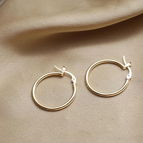Miniatura 10 de Gempires Trendy Chunky Gold Hoop Earrings, Huggie Hoop Earring, Everyday Wear, Statement Earrings,14k Gold Plated Jewelry for Women, Gift for Her