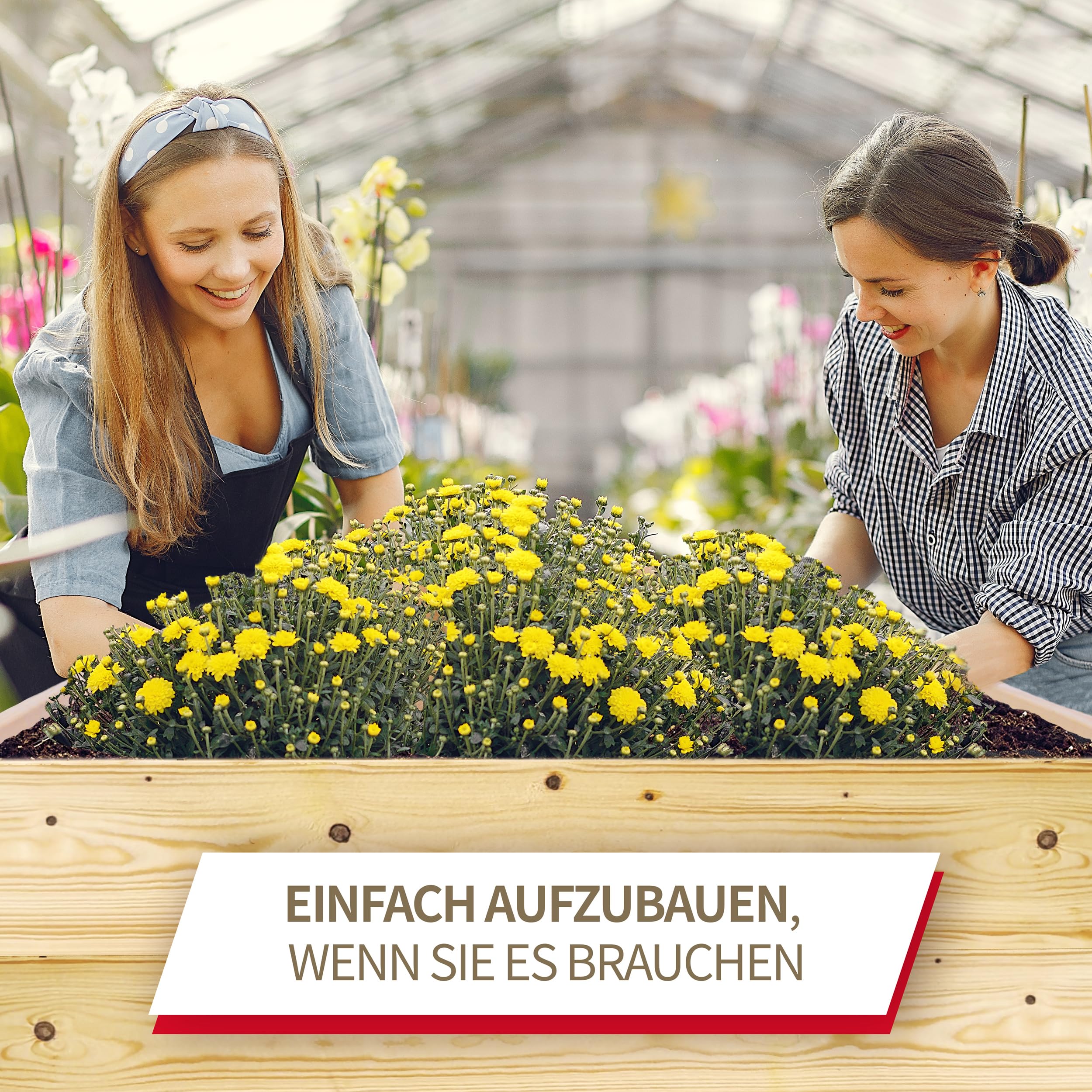 Schroth Home Hochbeet 120x80x40cm groß - rechteckig - Palettenrahmen aus Holz - Hochbeet für Garten - faltbar - steckbar & stapelbar - Aussenbereich (1x Hochbeetrahmen 120x80x40)