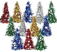 Vista 1 de Libima 12 piezas de mini árbol de Navidad de mesa metálico, mini árbol de Navidad artificial en miniatura de 10 pulgadas de escritorio, pequeños