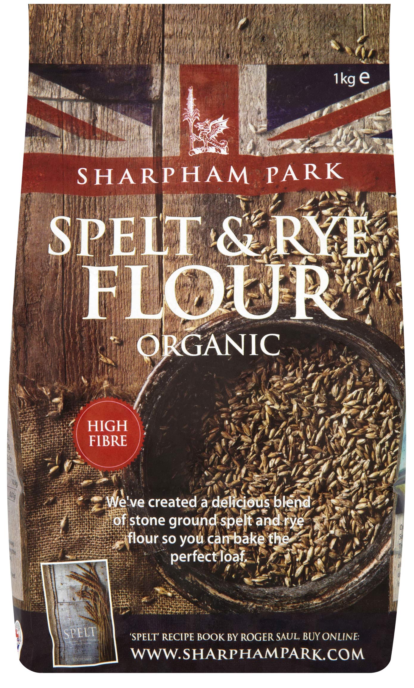 Sharpham Park Organic Spelt and Rye Flour, 1 kg, White