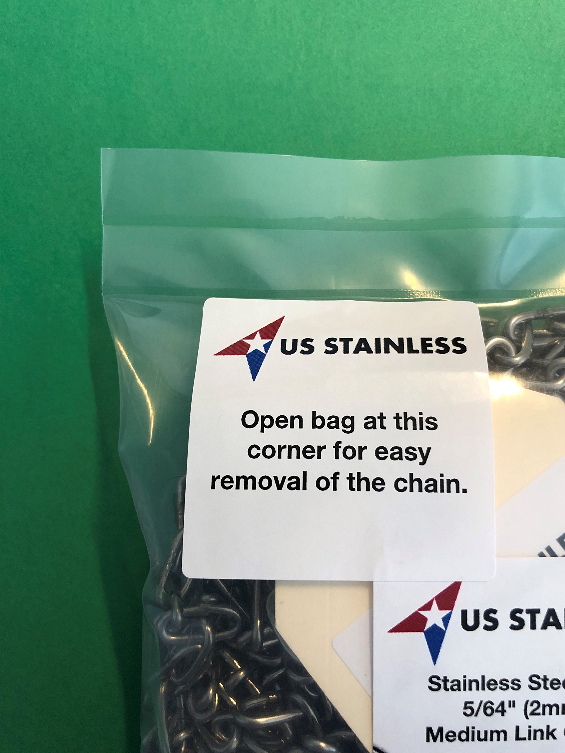 US STAINLESS Stainless Steel 316 Chain 5/64