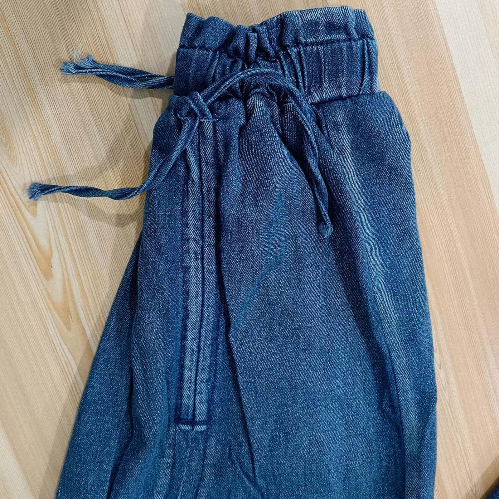 Genérico Vaquero Mujer - Vaqueros De Mujer Pitillo Pantalones Vaqueros Tobilleros Rectos con Cintura elástica y cordón Ajustable cómodos y Holgados