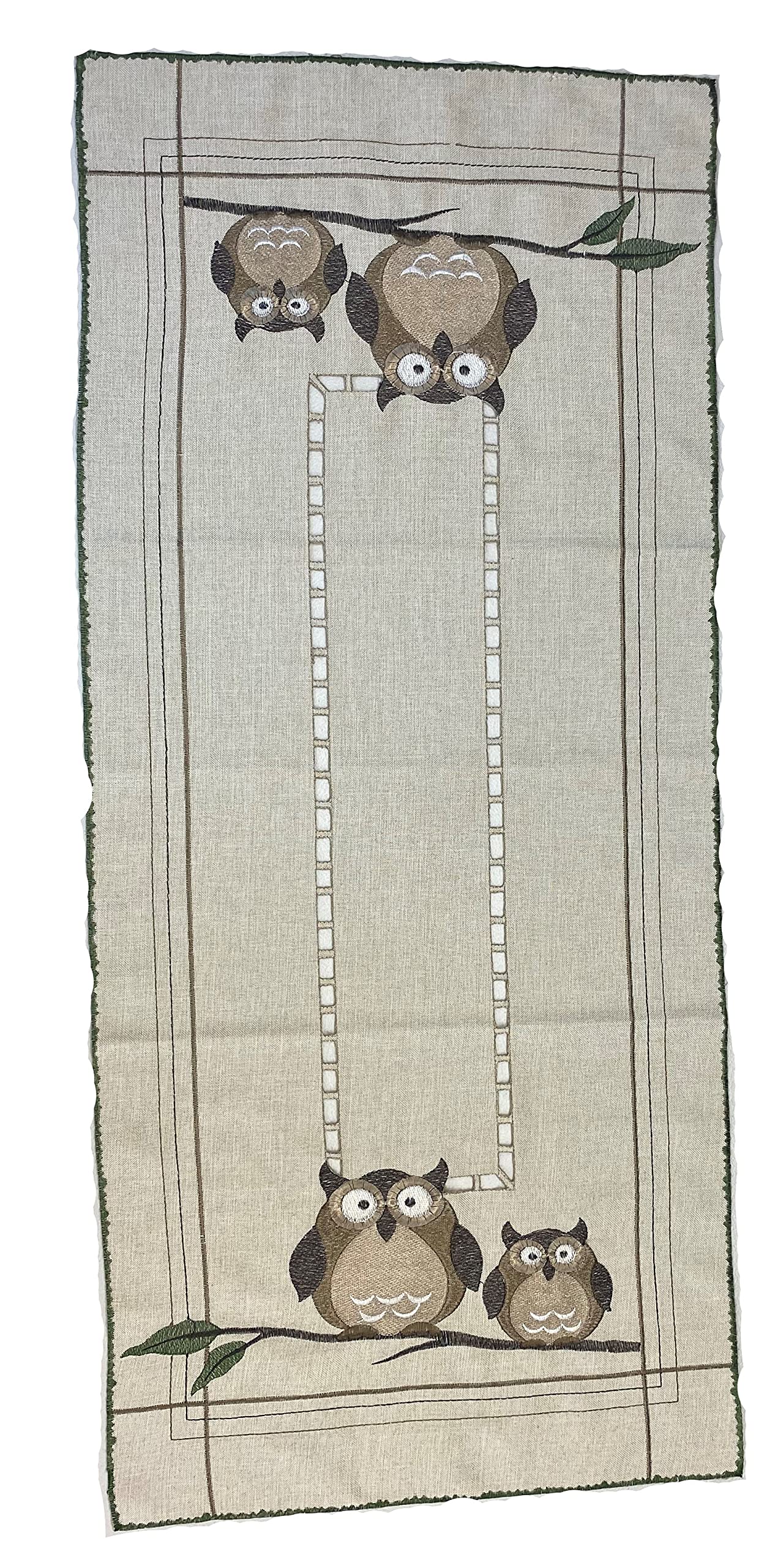 Doily Placemat Table Runner 16"x36" Oblong Owl Vintage Design Free P & P