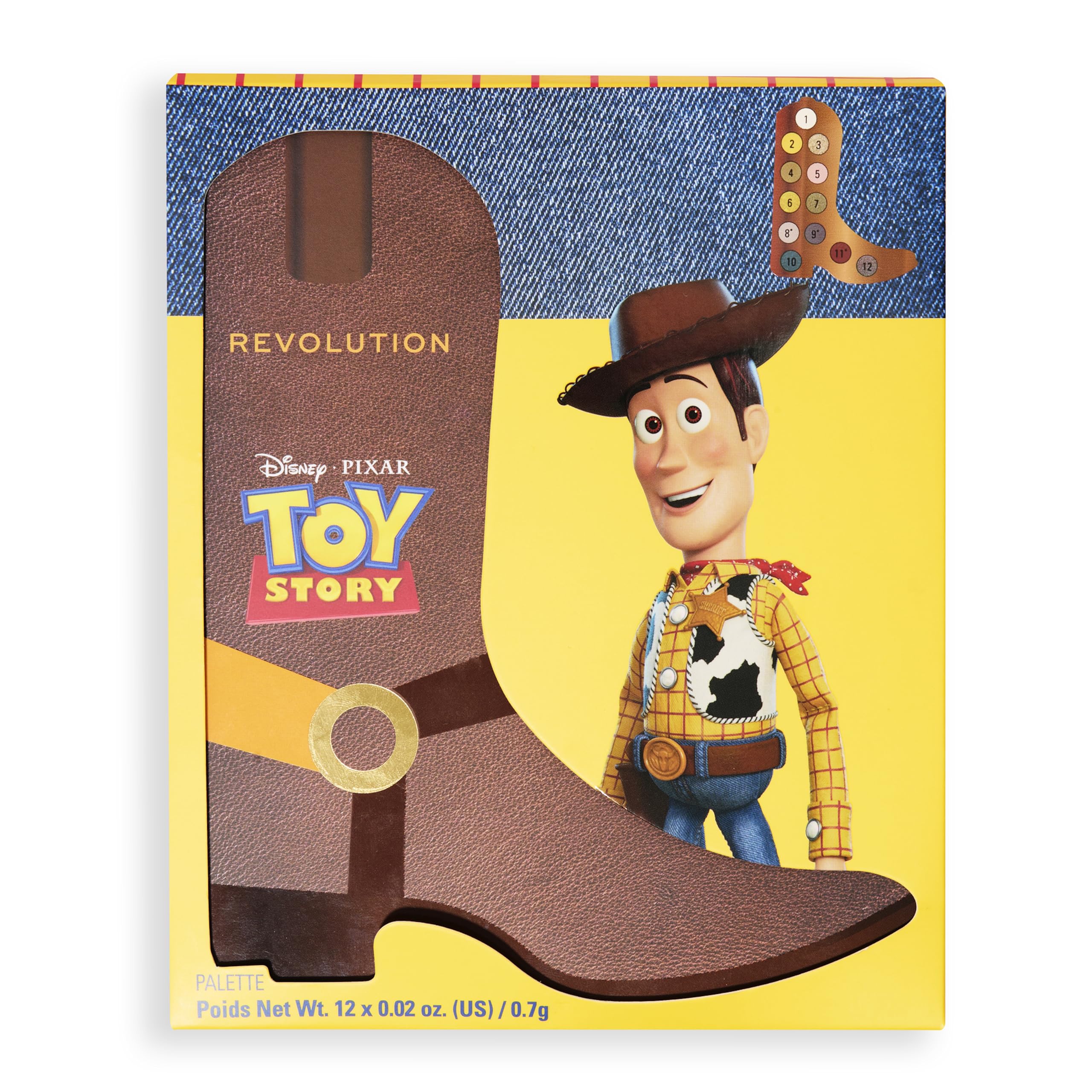 Revolution, Disney's Toy Story x Revolution Woody Boot Palette, Eight-Pan Eyeshadow Palette, Vegan & Cruelty-Free - Image 3