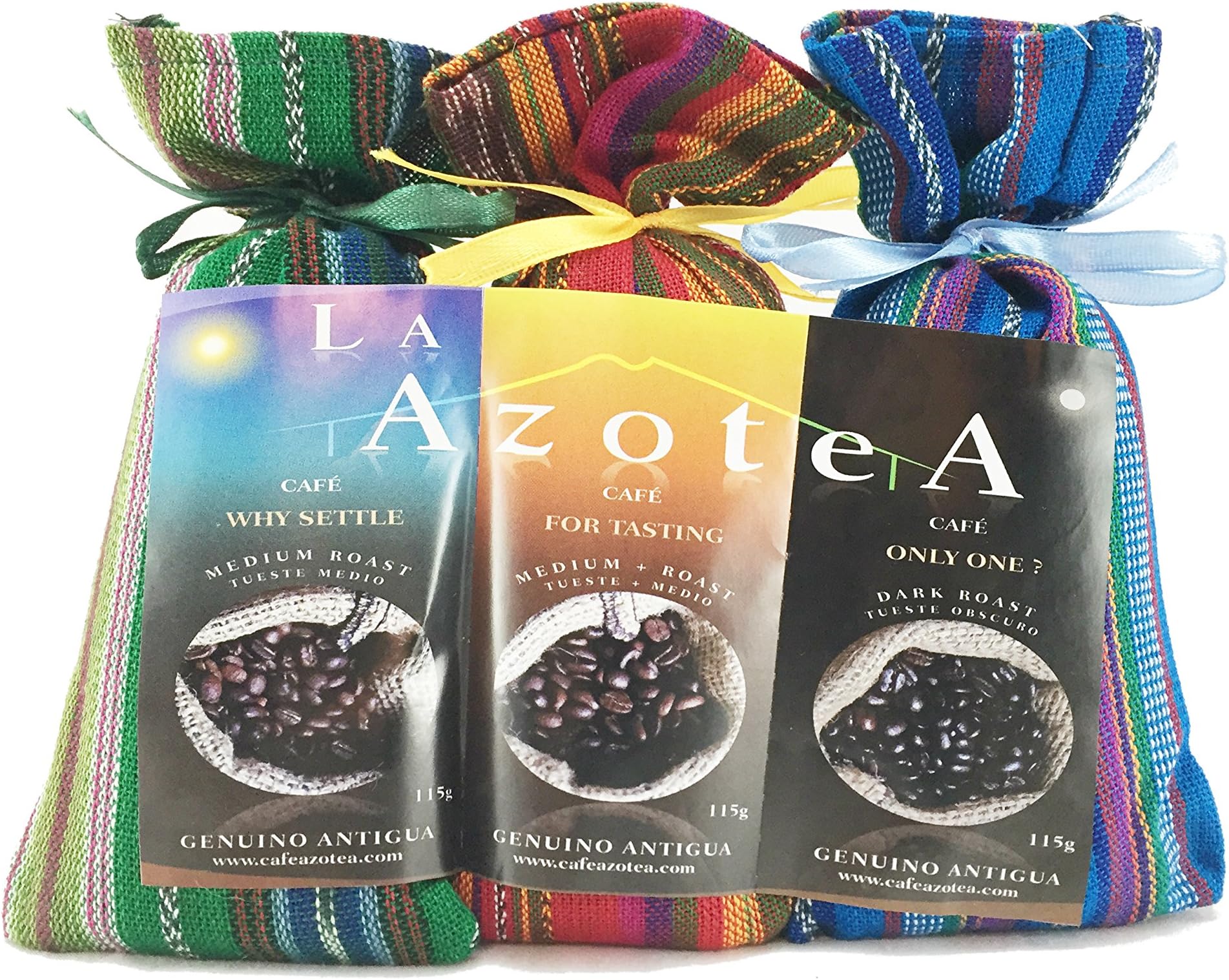 La Azotea Estate Coffee Antigua Guatemala | 100% Arabica Gourmet Coffee Sampler/Gift Set | Medium Roast Americano/Medium + Roast Full City/Dark Roast Espresso (Ground)
