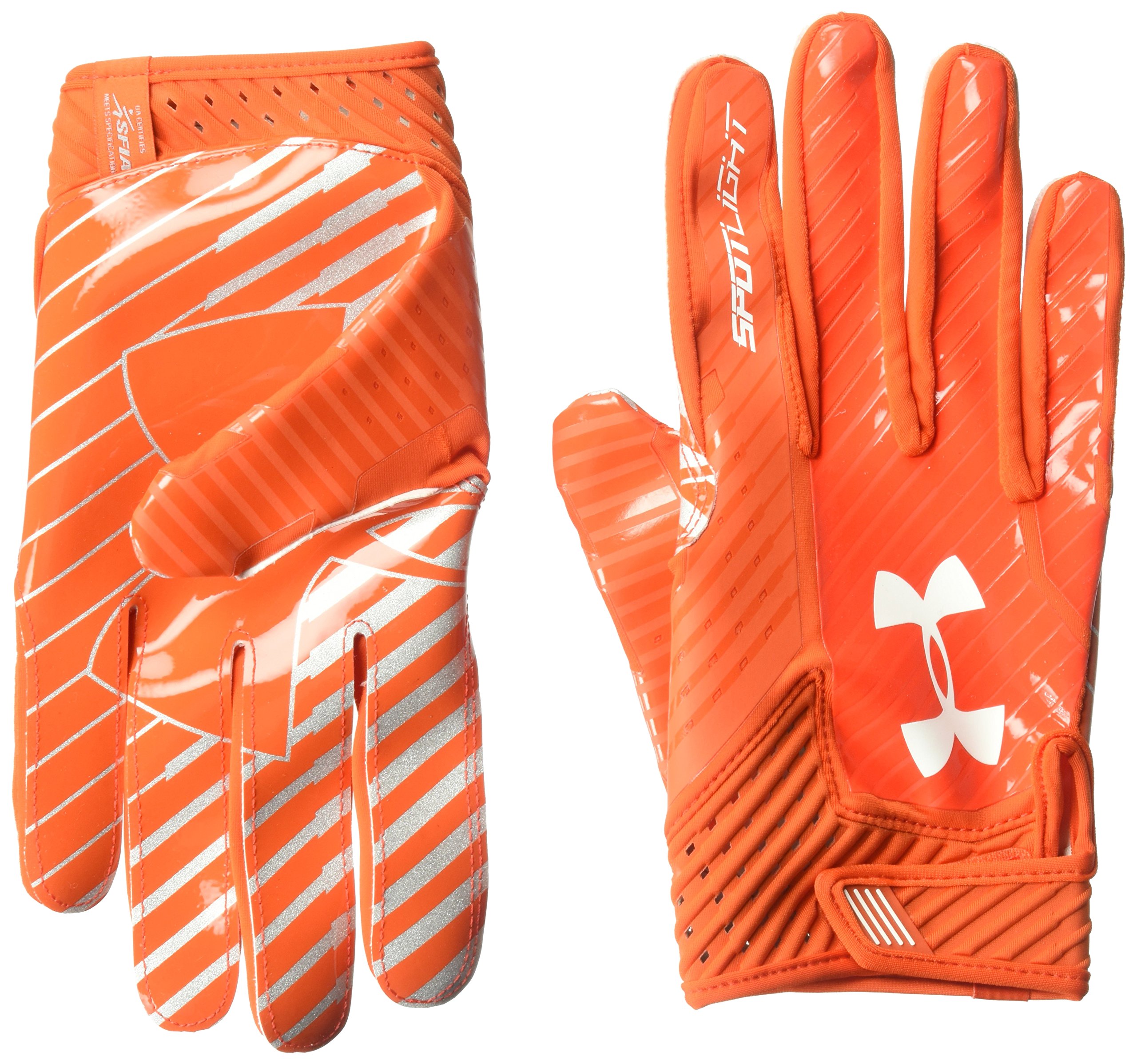 orange under armour gloves