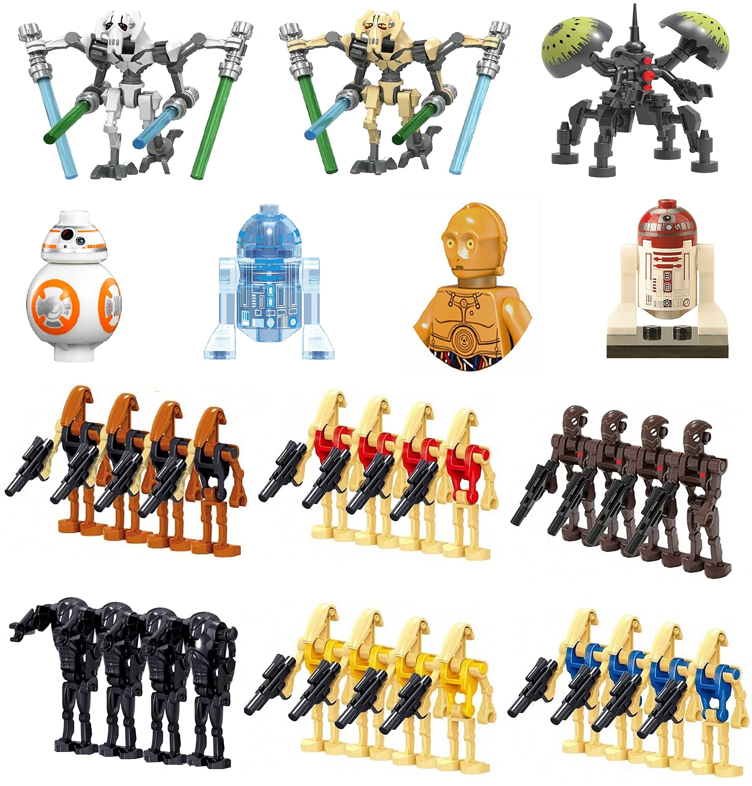 31-Piece Pack Battle Soldiers, Generals and Droids with Weapons Set, Building Blocks Action Figures Toy, Boys Kids Gift 515