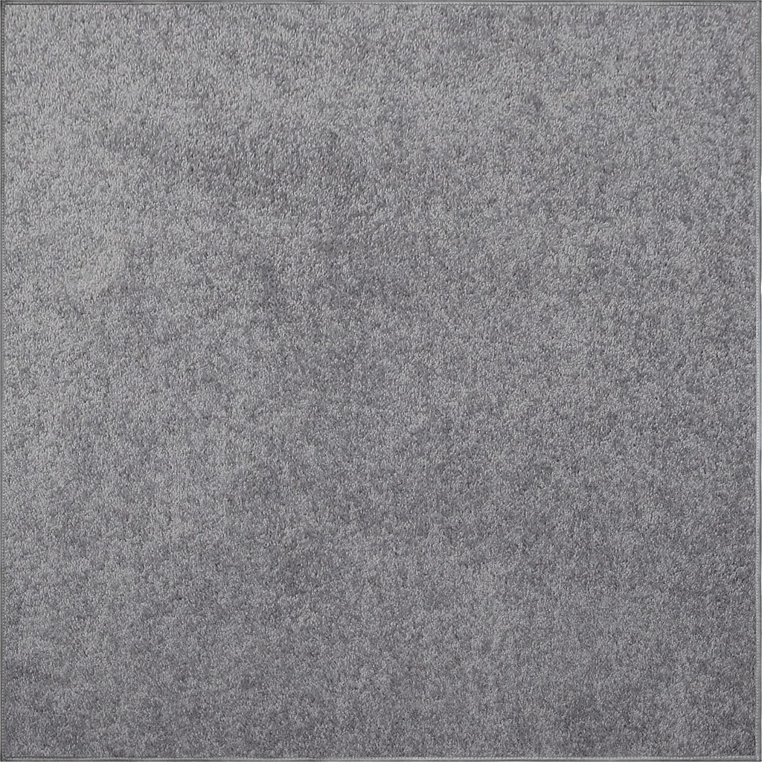 Ambiant Pet Friendly Solid Color Area Rugs Grey 4' Square