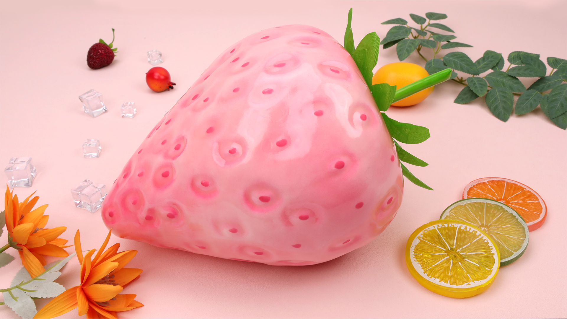 Amazon.com: Woration 13inch Plastic Fake Oversize Pink Strawberry