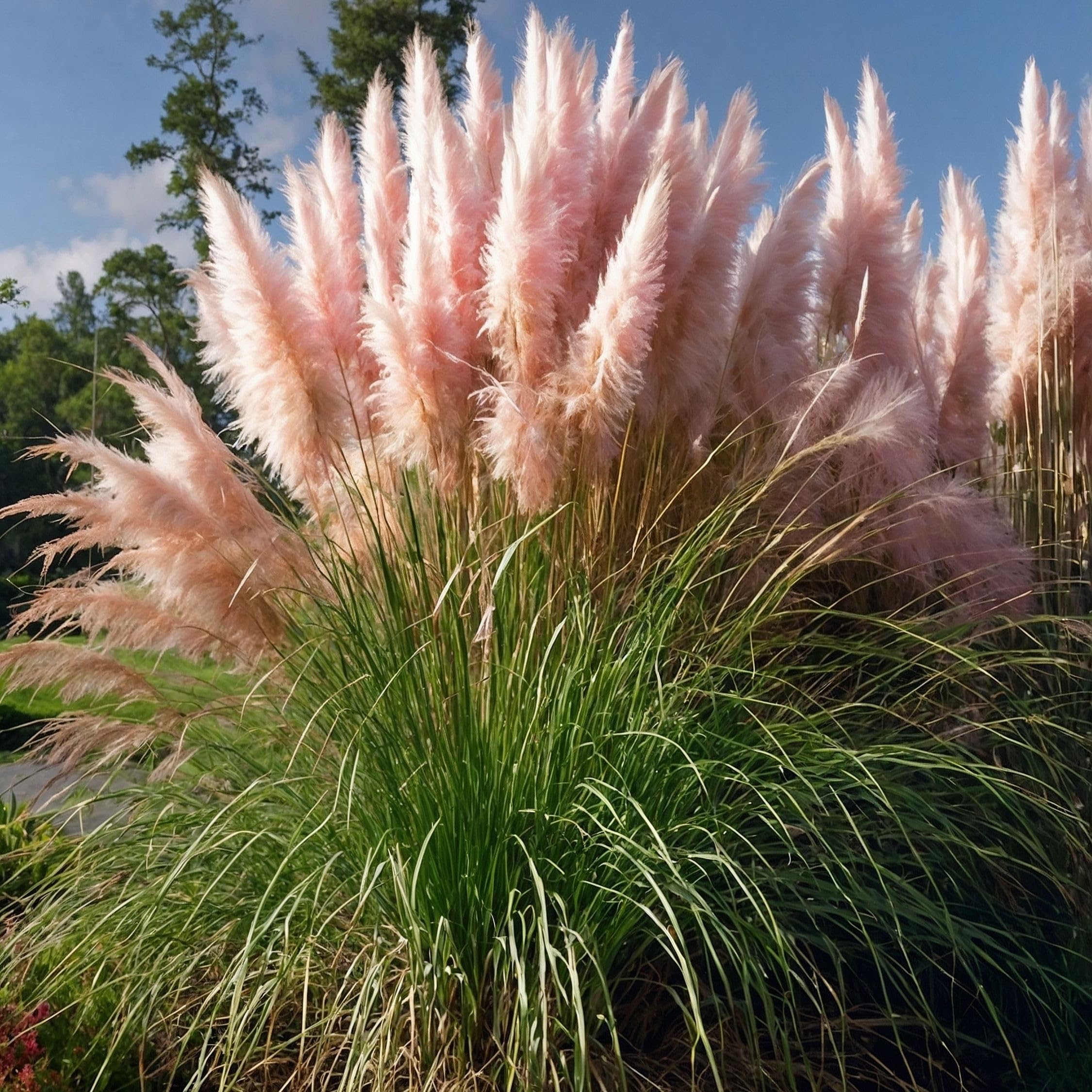 Plant in a Box - Erba pampa rosa - Set di 3 - Cortaderia Selloana - Vaso 9cm - Altezza 25-40cm