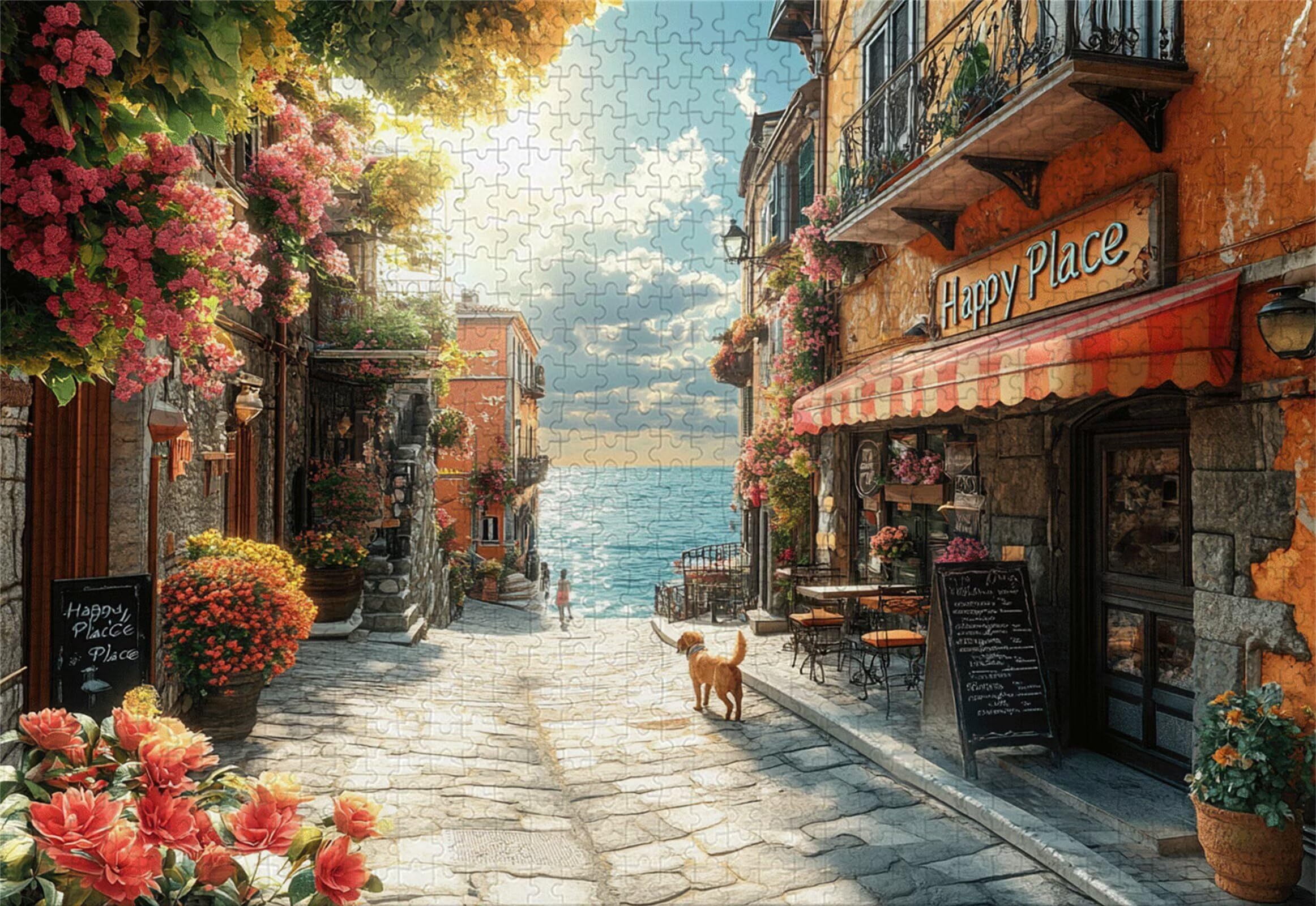 Małe miasto Puzzle 5000 sztuk Dorośli Nad morzem Klasyczne puzzle Panorama Trudno Niemożliwe Ogromna układanka Gra edukacyjna Wyzwanie Zabawka dla dzieci od 14 lat Prezent Mężczyzna Kobieta P-271