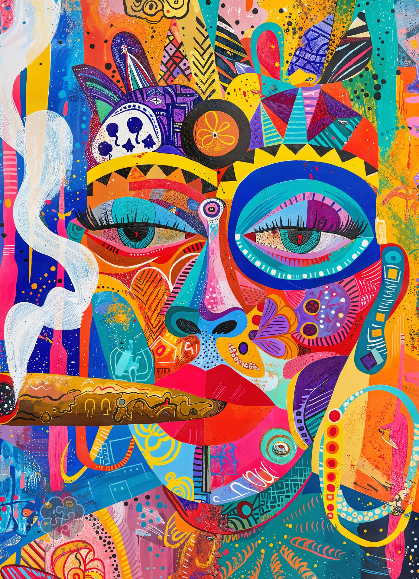 Lucky Puzzles - Her Royal Highness - 1000 Piece Jigsaw Puzzle for Adults | Bold Modern Art Puzzle | Colourful Portrait Puzzle | Unique Brain Teaser | Cool Puzzles for Adults