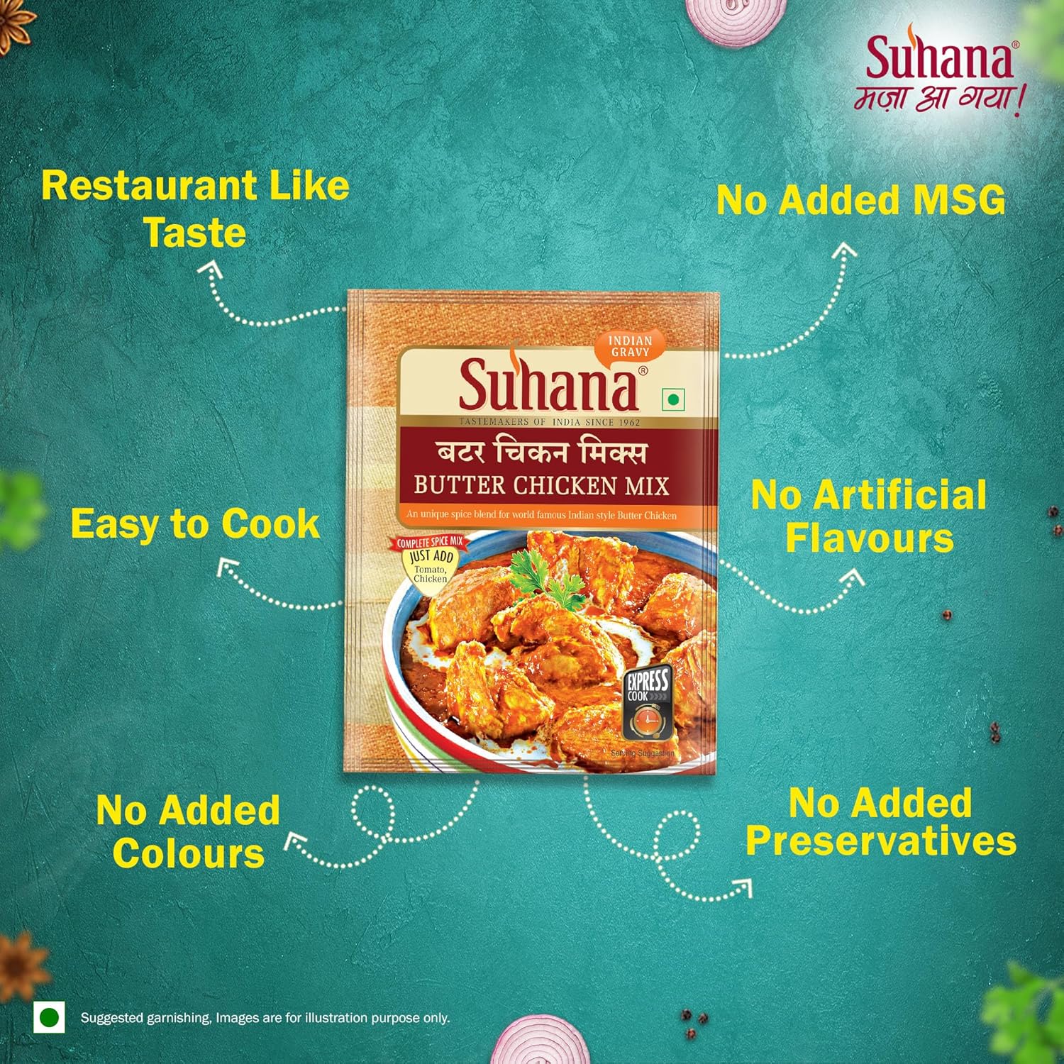 Suhana Butter Chicken Spice Mix 50g Pouch - Pack of 8