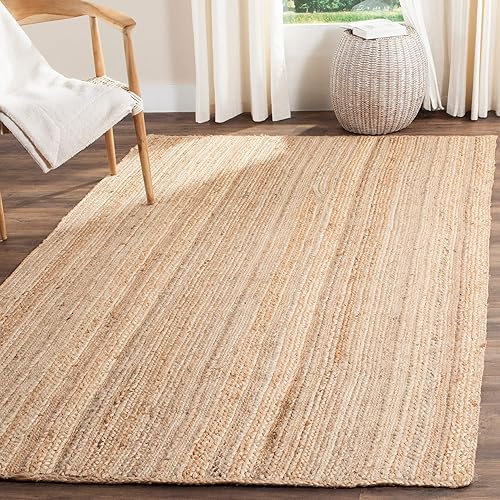 SAFAVIEH Alfombra de área de colección de fibra natural, 6 x 9 pies, natural, hecho a mano, ideal para zonas de alto tráfico en sala de estar, disponible en Yaxa Colombia