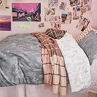 Vista 48 de Bedsure Juego de edredón de tamaño Queen, color lavanda, lindo, floral, regalo para mujer, 3 piezas, 1 suave edredón reversible con flores y 2