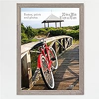 Vista 43 de MCS - Marco para póster con estilo de museo, veta de madera blanca, para colgar vertical y horizontal en la pared, marco grande para fotos, pósters