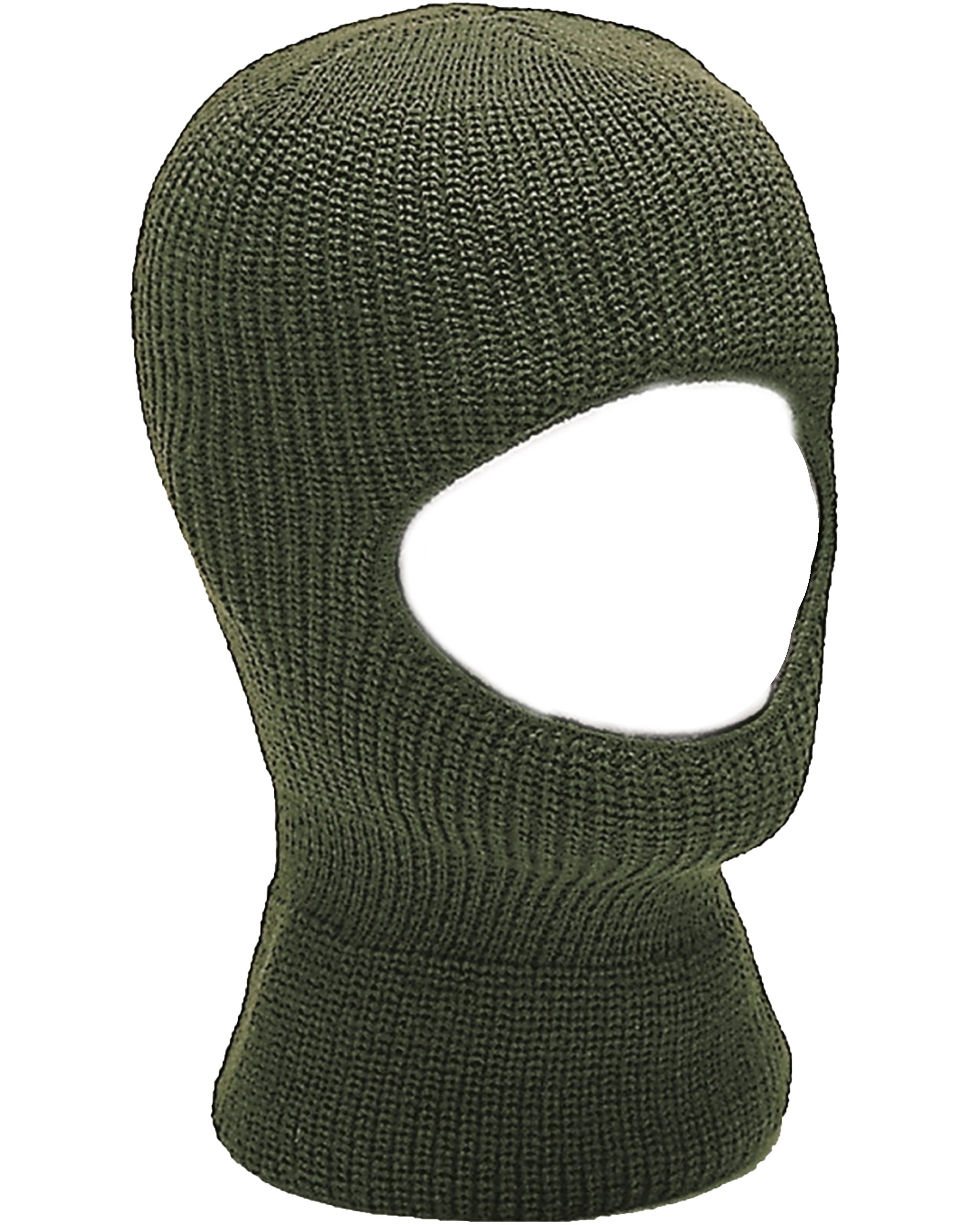 Winter Knitted Open Face Olive Balaclava One Size
