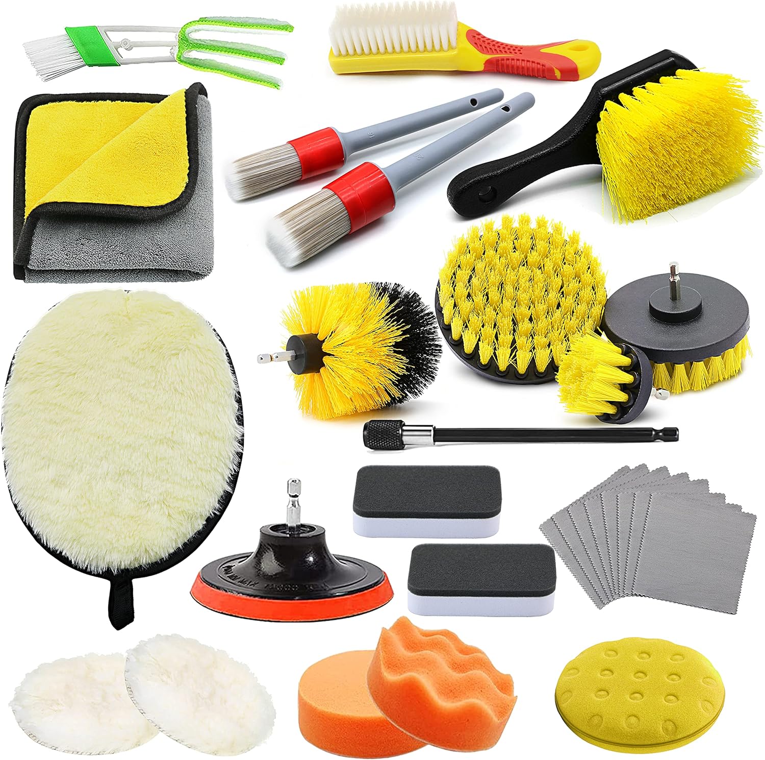 ALL4DETAIL 28Pcs Car Detailing Brush Set, Car Detailing